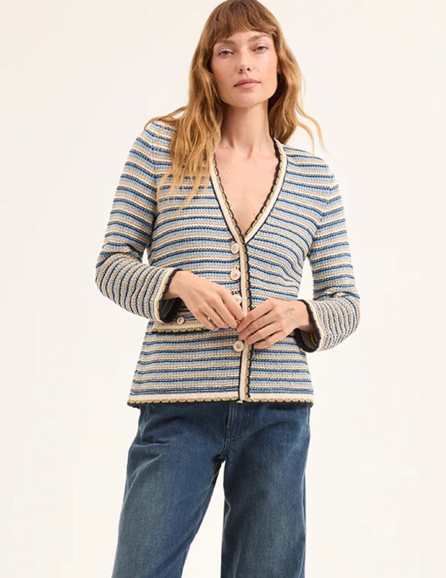 Ten slightly elevated cardigans